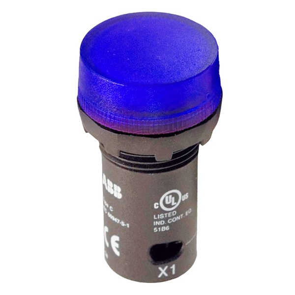 Лампа ABB CL2-523L d22мм синяя со встроенным светодиодом 230В AC 1SFA619403R5234 1SFA619403R5234 - магазин электротехники Electroshop