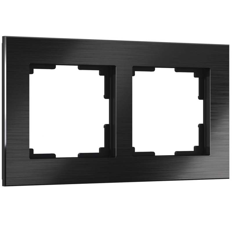 Рамка Werkel Aluminium на 2 поста черный алюминий W0021708 4690389158056 4690389158056 - магазин электротехники Electroshop
