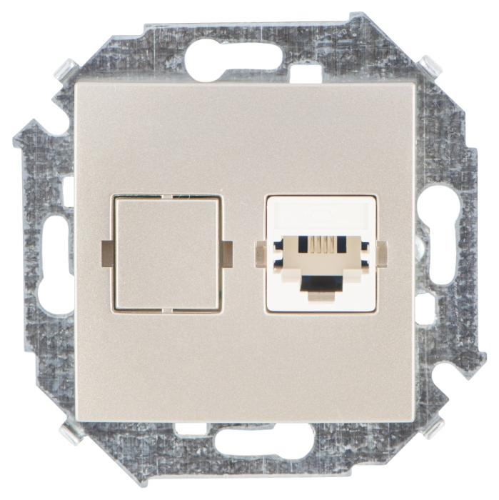 Розетка телефонная RJ11 Simon 15 шампань 1591480-034 1591480-034 - магазин электротехники Electroshop