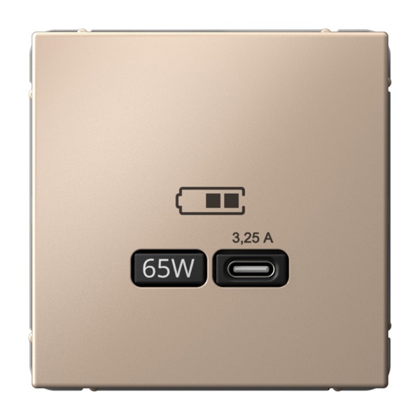 Зарядка USB ArtGallery тип-C 65Вт QC PD песочный Systeme Electric GAL001227 GAL001227 - магазин электротехники Electroshop