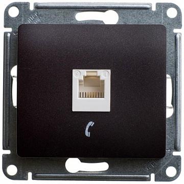 Розетка телефонная RJ11 механизм Schneider Electric Glossa антрацит GSL000781T GSL000781T - магазин электротехники Electroshop