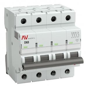 Выключатель автоматический EKF AVERES AV-6 63A (D) 4P трехфазный 6kA mcb6-4-63D-av mcb6-4-63D-av - магазин электротехники Electroshop