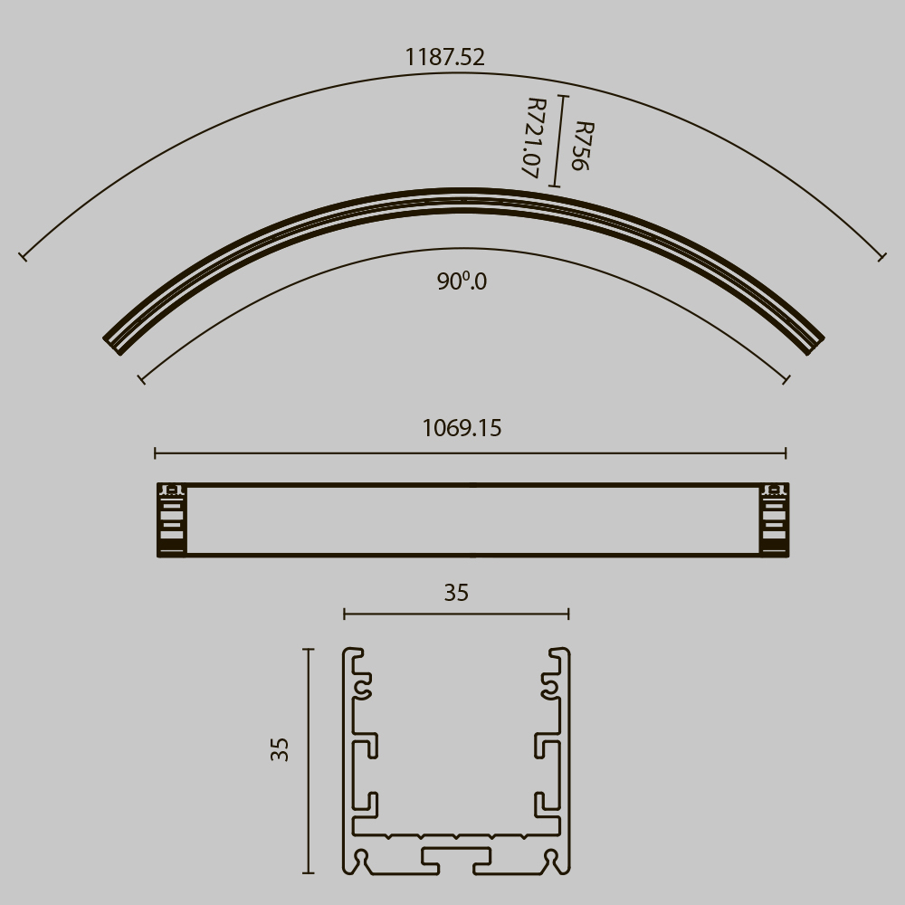 Радиусный профиль Maytoni Led strip ALM-3535R-B-IN-90°-1.5M ALM-3535R-B-IN-90°-1.5M - магазин электротехники Electroshop