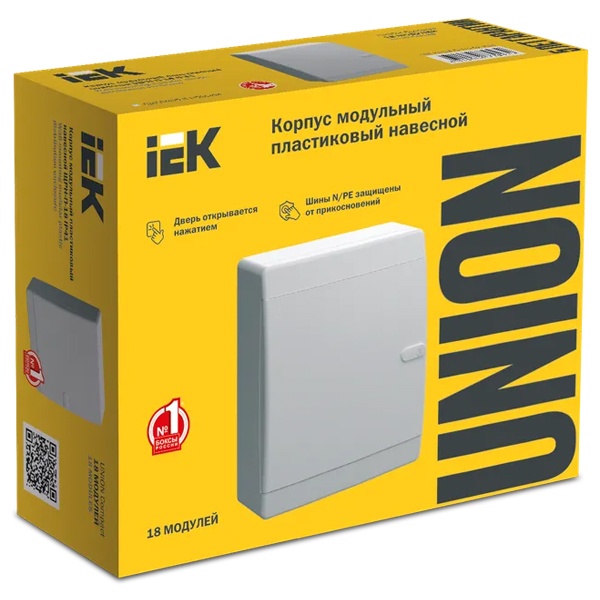 Щит накладной UNION Compact ЩРН-П-18 (2х9)м белая дверь IP41 IEK UIC-KP13-N-18-41-K01 UIC-KP13-N-18-41-K01 - магазин электротехники Electroshop