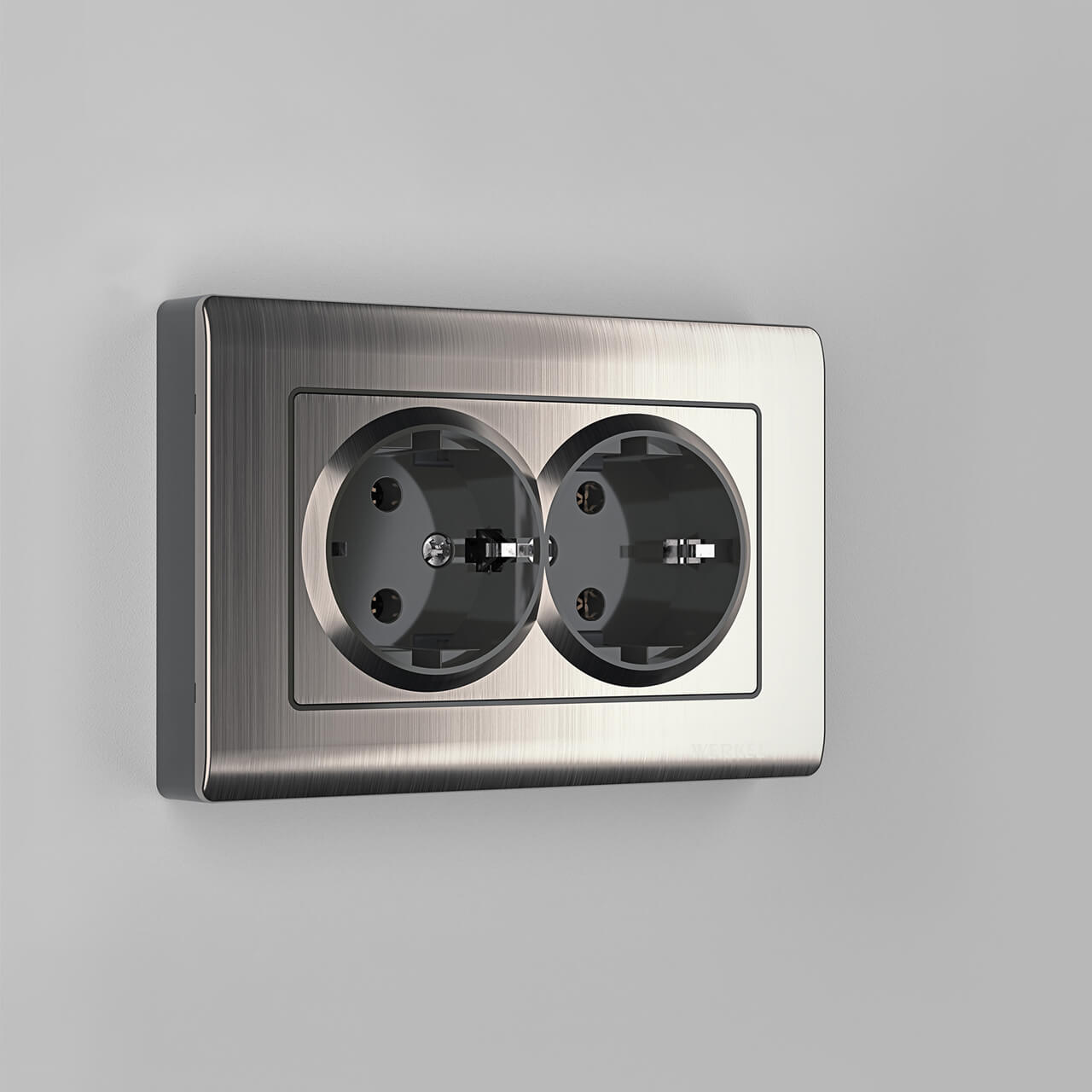 Рамка Werkel Metallic для двойной розетки глянцевый никель W0081602 4690389159077 4690389159077 - магазин электротехники Electroshop