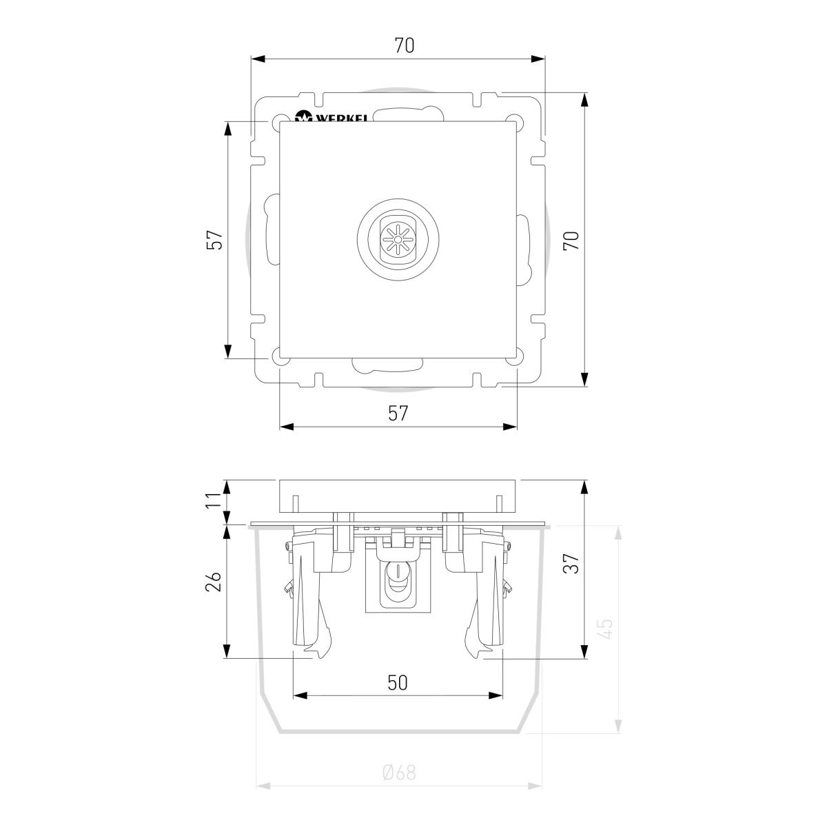 ТВ-розетка проходная Werkel (слоновая кость) W1184003 4690389155819 4690389155819 - магазин электротехники Electroshop