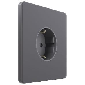 Розетка с заземлением со шторками Infinity 16A вулканический пепел Systeme Electric FSE000745 FSE000745 - магазин электротехники Electroshop