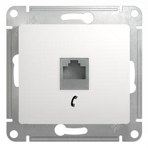 Розетка телефонная RJ11 механизм Schneider Electric Glossa белый GSL000181T GSL000181T - магазин электротехники Electroshop