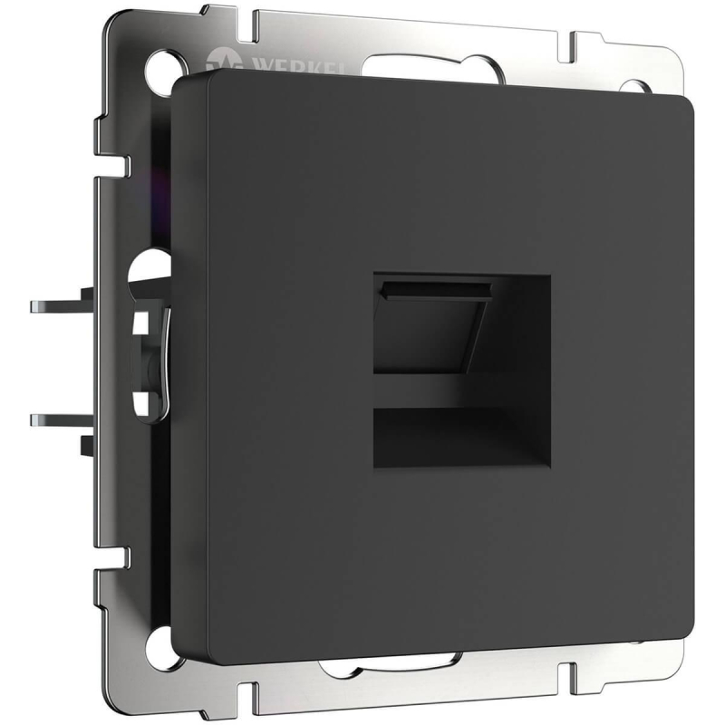 Розетка Werkel Ethernet RJ-45 черный матовый W1181008 4690389156946 4690389156946 - магазин электротехники Electroshop
