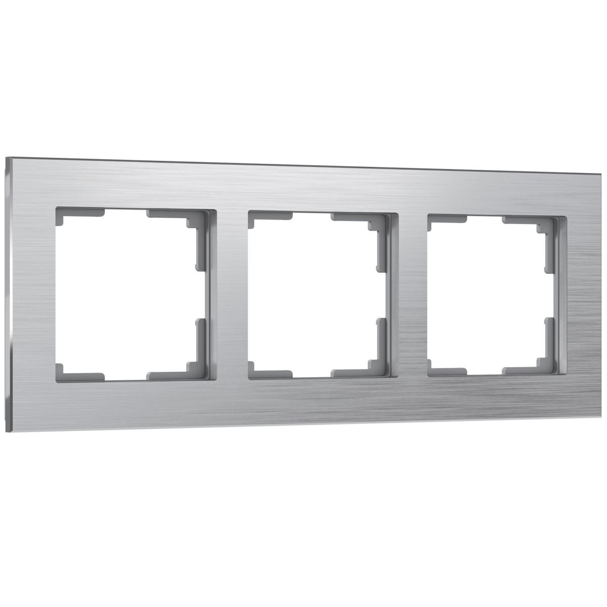 Рамка на 3 поста Werkel Aluminium алюминий W0031706 4690389158063 4690389158063 - магазин электротехники Electroshop