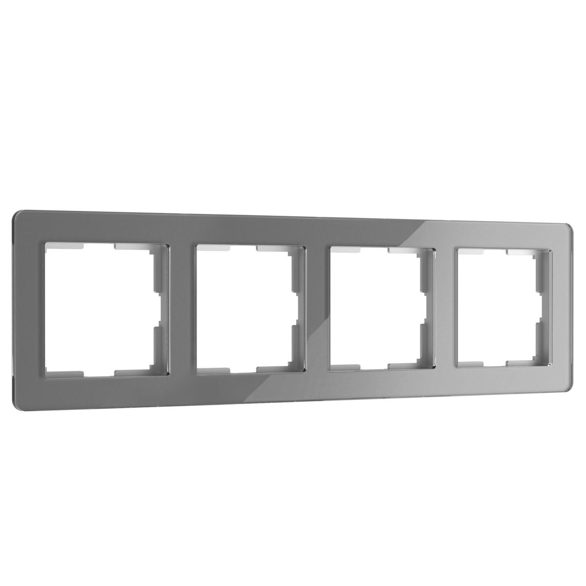 Рамка на 4 поста Werkel Acrylic графит 4690389190537 W0042704 a062132 4690389190537 - магазин электротехники Electroshop