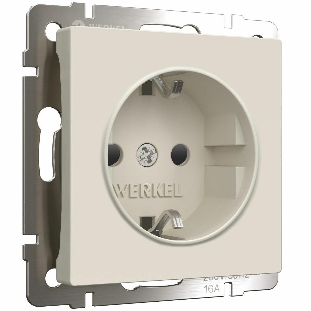 Розетка с заземлением и шторками Werkel 4690389184741 W1171162 4690389184741 - магазин электротехники Electroshop