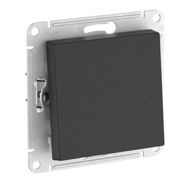 Одноклавишный выключатель 10А AtlasDesign быстрозажимные клеммы карбон Systeme Electric ATN001011S ATN001011S - магазин электротехники Electroshop