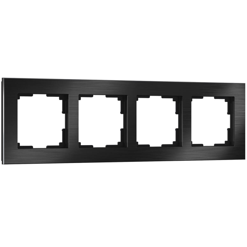 Рамка Werkel Aluminium на 4 поста алюминий черный W0041708 4690389158124 4690389158124 - магазин электротехники Electroshop