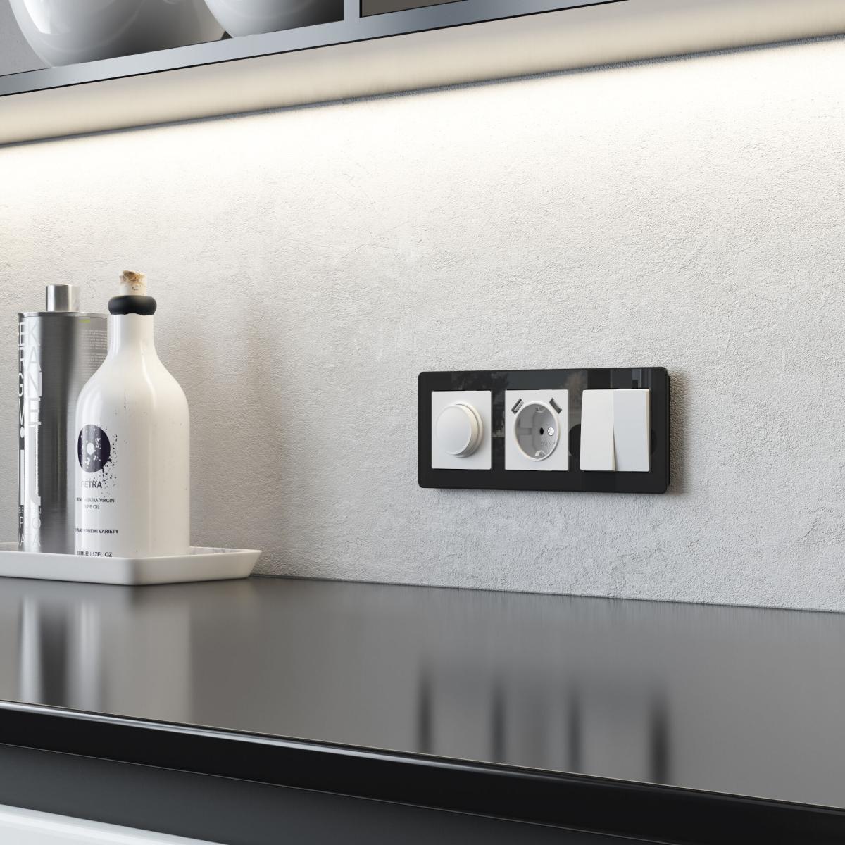 Рамка на 3 поста Werkel Acrylic черный 4690389184888 W0032708 4690389184888 - магазин электротехники Electroshop