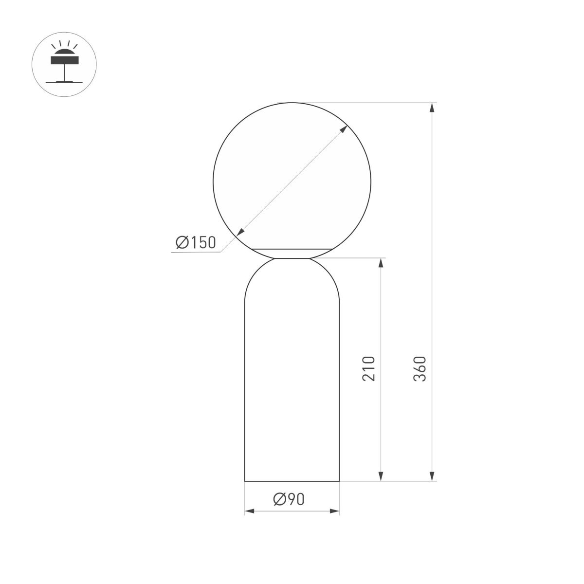 Настольная лампа Arlight SP-SILKA-TAB-R150-6W Warm2700 (WH, 330 deg, 230V, TOUCH-DIM) (IP20, Натуральный шелк) 056890 056890 - магазин электротехники Electroshop