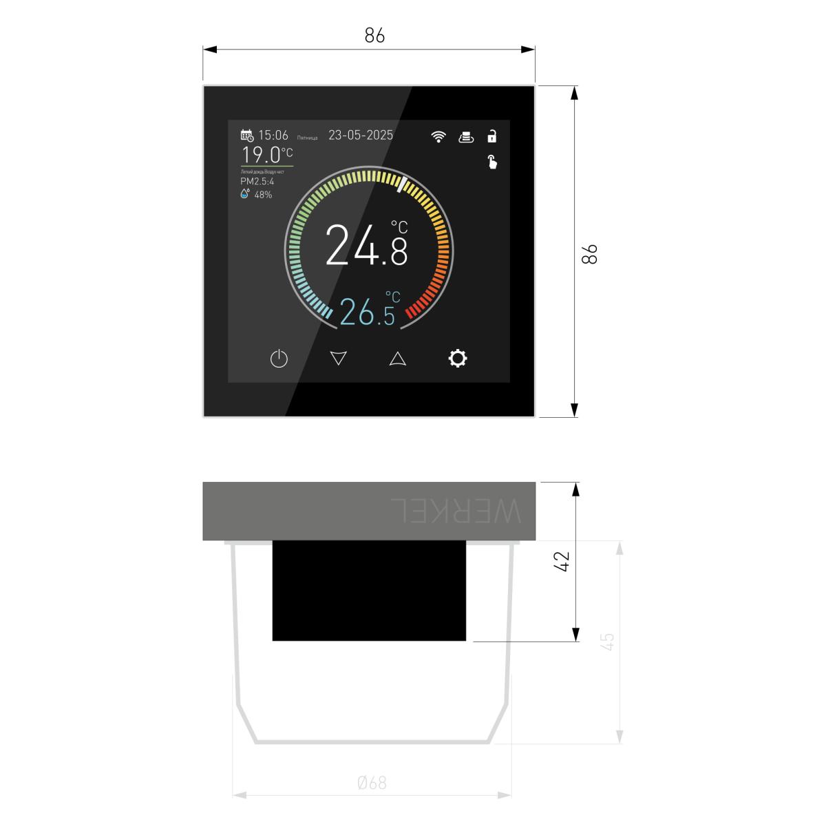 Умный сенсорный терморегулятор с LCD дисплеем Werkel W1851108 4690389217395 a071214 4690389217395 - магазин электротехники Electroshop
