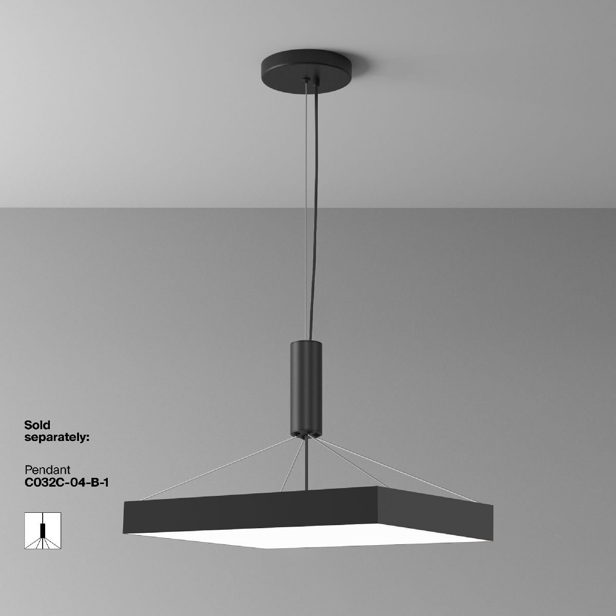 Потолочный светильник Maytoni Zon C032CL-90W4K-SQ-B C032CL-90W4K-SQ-B - магазин электротехники Electroshop