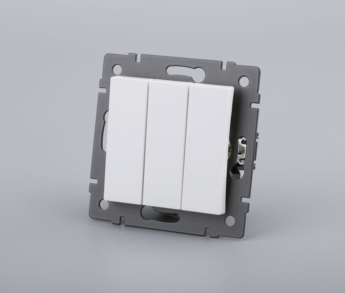 Механизм выключателя трехклавишный непроходной Arlight SWT-MK03-PL-WH-V (250V, 10A) 049896 049896 - магазин электротехники Electroshop