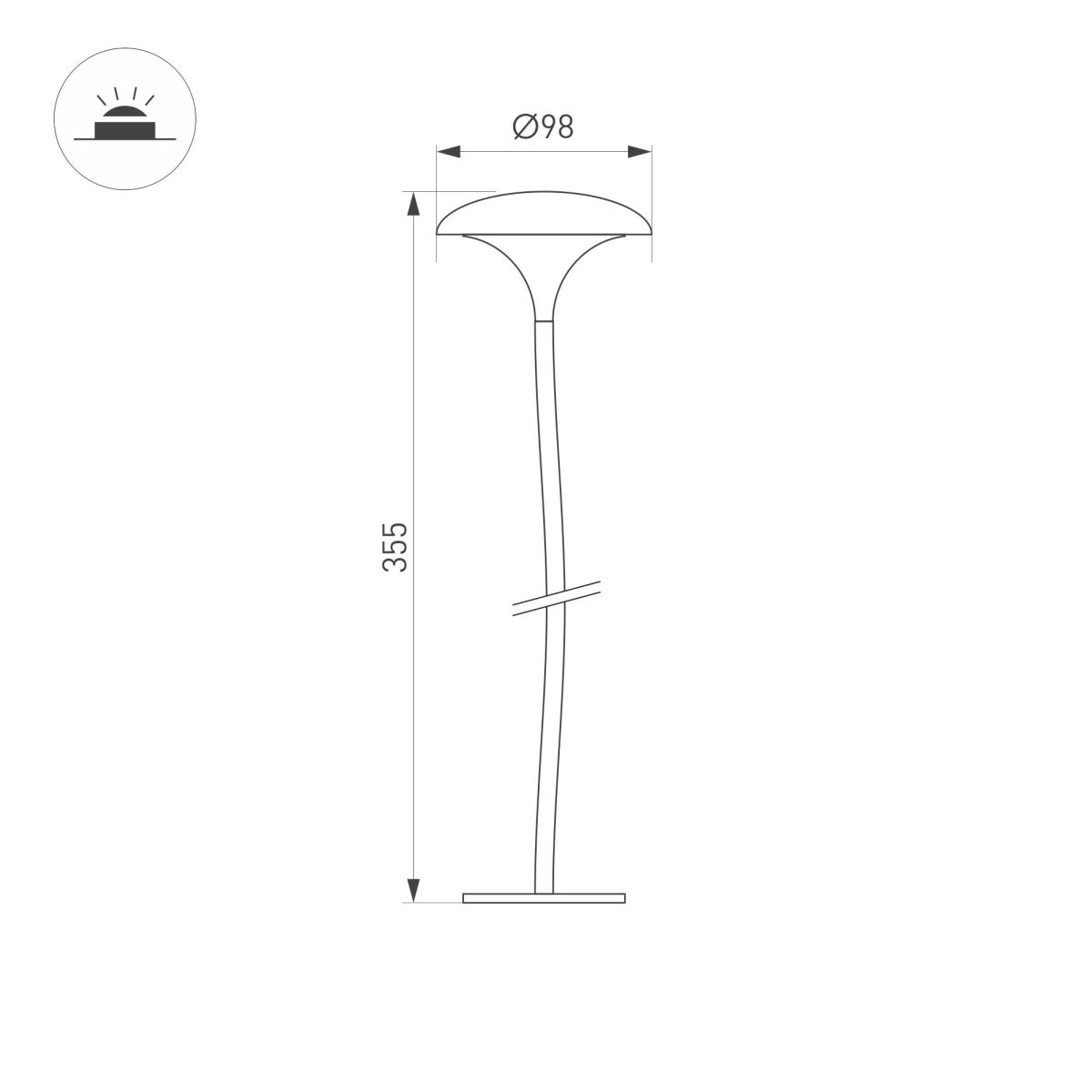 Уличный светильник Arlight KT-MUCENA-BOLL-B-H350-1W Warm3000 (WH, 100 deg, 24V) (IP65 Металл) 056053 056053 - магазин электротехники Electroshop