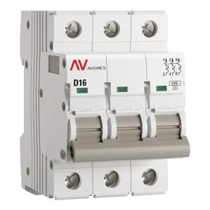 Выключатель автоматический EKF AVERES AV-6 16A (D) 3P трехфазный 6kA mcb6-3-16D-av mcb6-3-16D-av - магазин электротехники Electroshop
