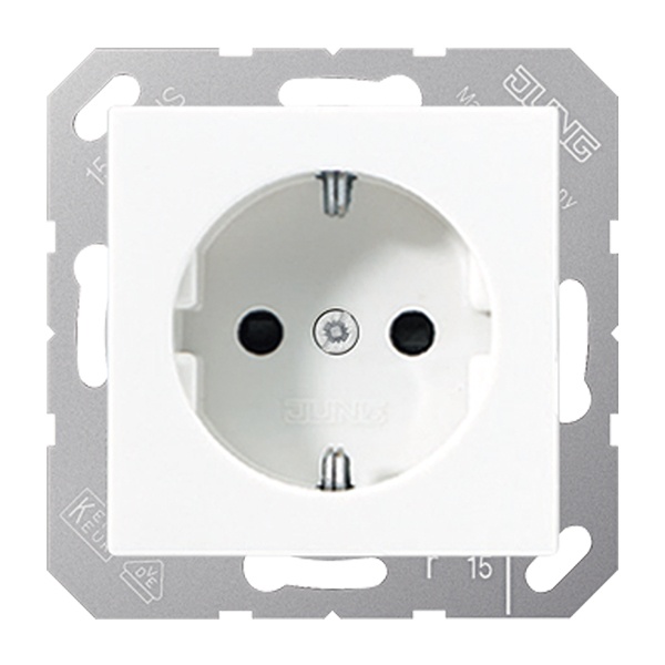 Розетка для откидной крышки с заземлением автозажим Jung SL500 Белый CD5120BFWW CD5120BFWW - магазин электротехники Electroshop