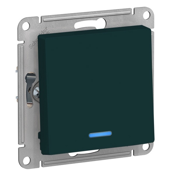 Одноклавишный переключатель с подсветкой 10А AtlasDesign изумруд Systeme Electric ATN000863 ATN000863 - магазин электротехники Electroshop