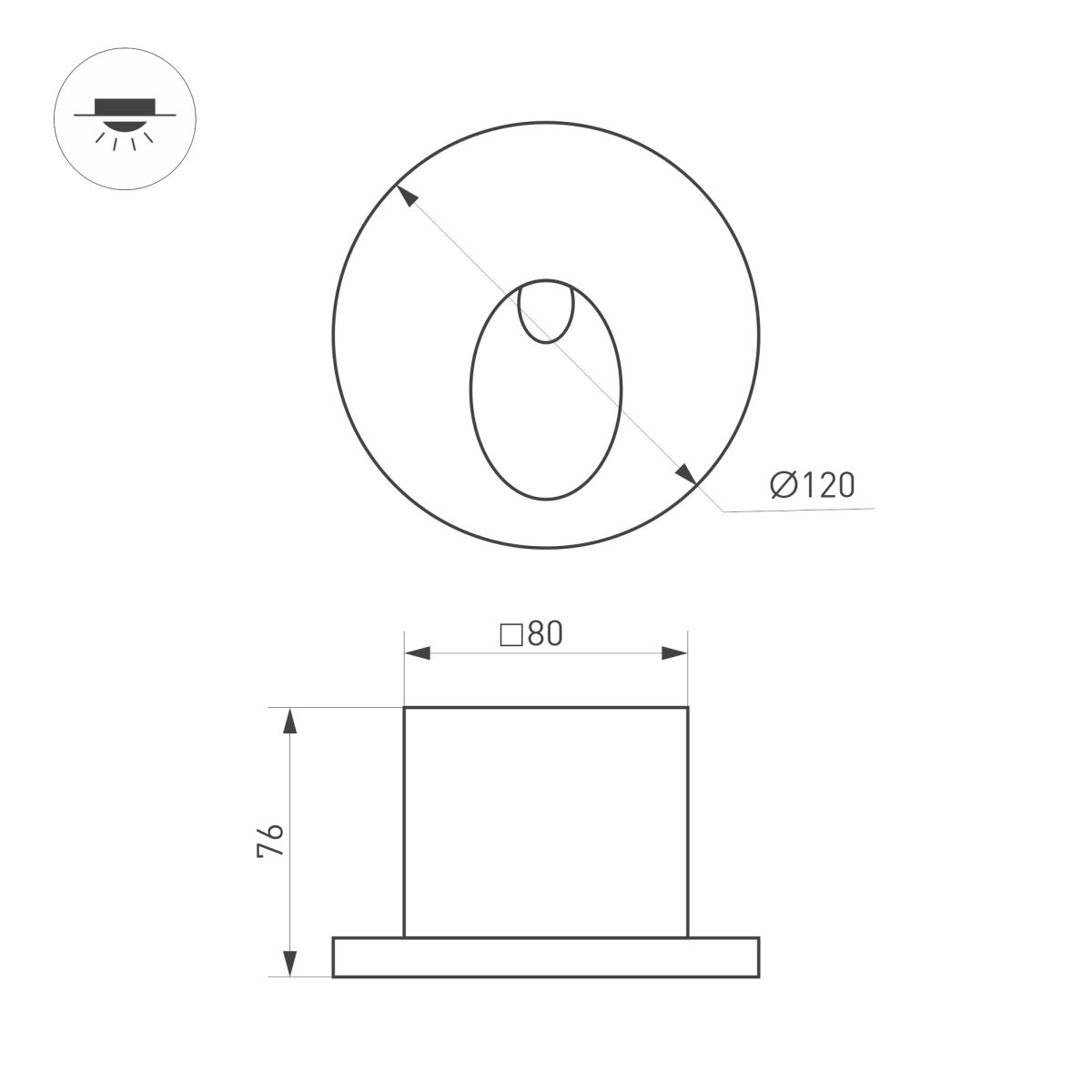 Светильник для ступеней Arlight LT-TIE-R120-3W Warm3000 (WH, 45x70 deg, 230V) (IP65 Бетон) 050872 050872 - магазин электротехники Electroshop