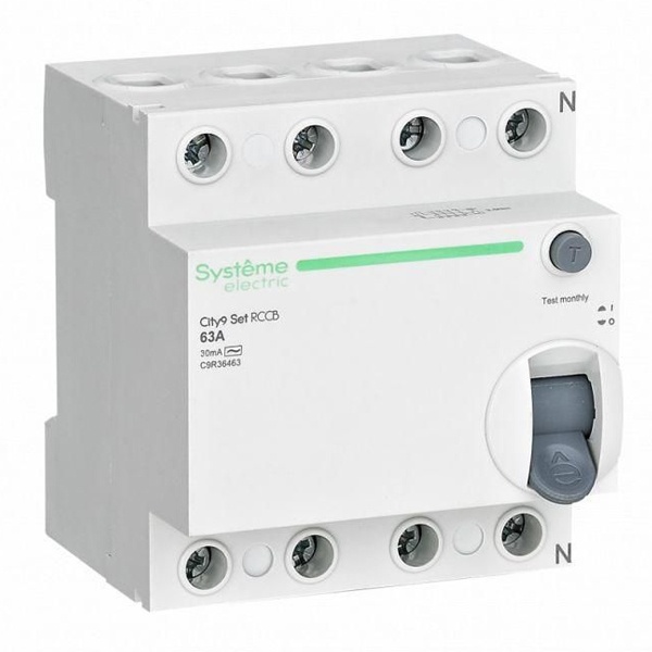 УЗО 4П 63А 30мА AC 400В City9 Set Systeme Electric ВДТ C9R36463 C9R36463 - магазин электротехники Electroshop