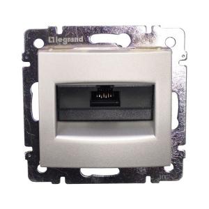 Розетка компьютерная Legrand серии Valena RJ45 кат. 5e UTP. Цвет - алюминий 770230 770230 - магазин электротехники Electroshop