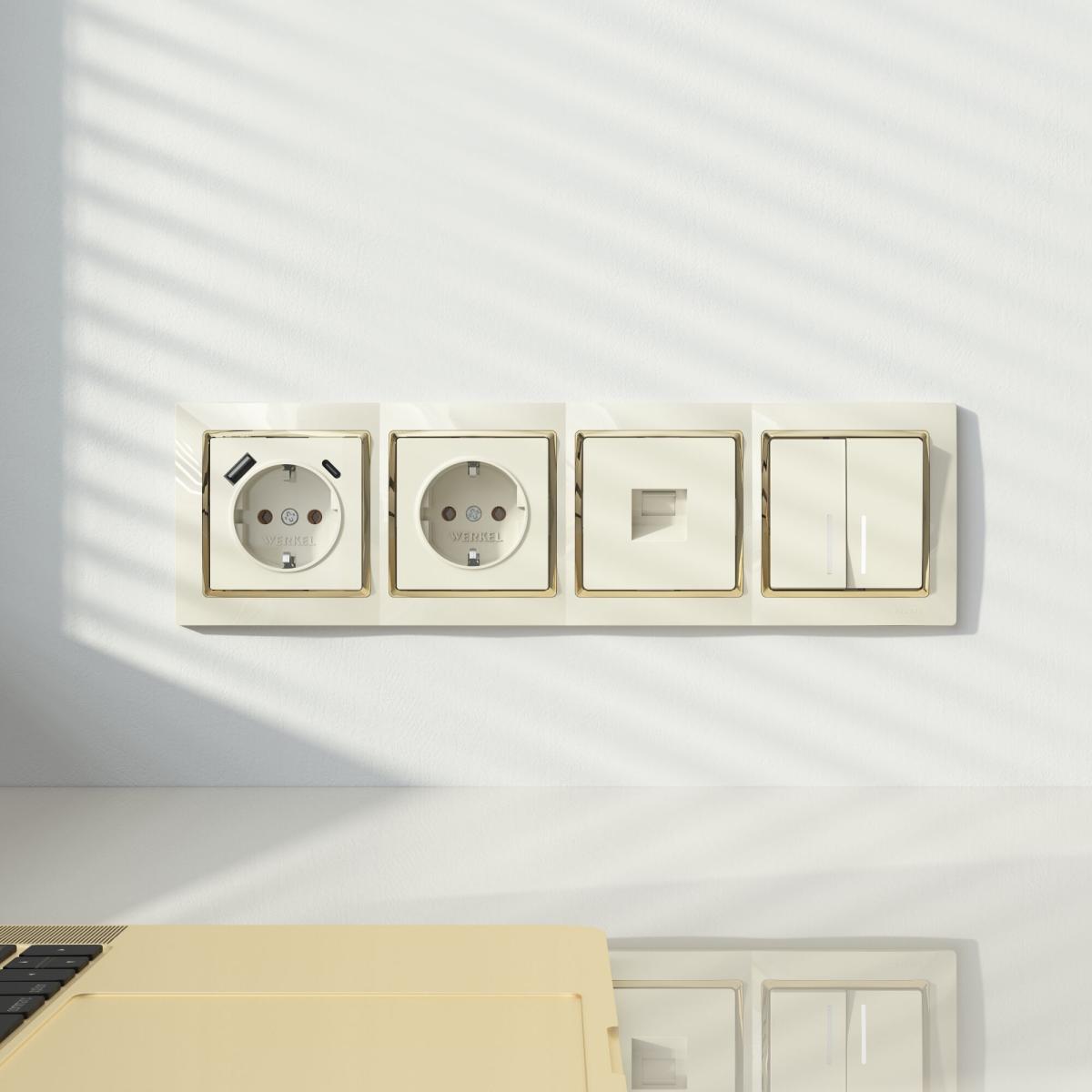 Рамка на 4 поста Werkel Snabb слоновая кость/золото W0041932 4690389160929 4690389160929 - магазин электротехники Electroshop