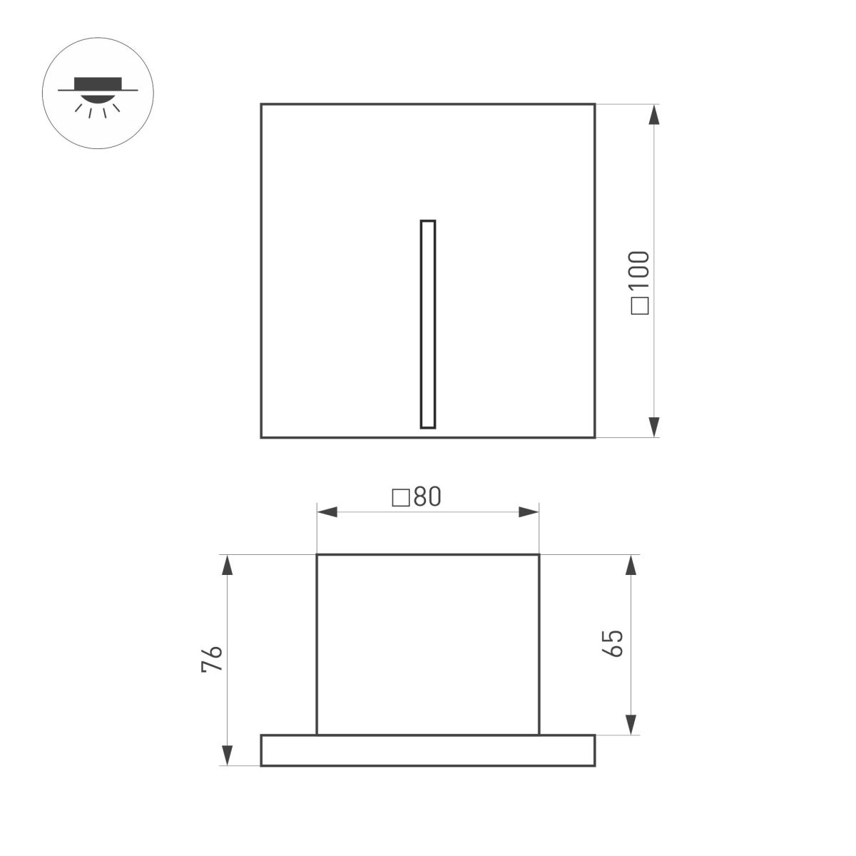 Светильник для ступеней Arlight LT-TIE-S100-3W Warm3000 (GR, 25x45 deg, 230V) (IP65 Бетон) 050877 050877 - магазин электротехники Electroshop