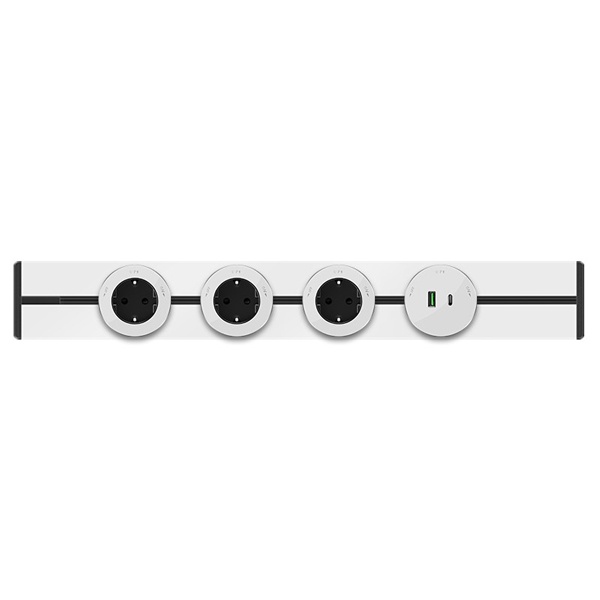 Розетка MuitiTrack 2К+З круглая 16А 250В белый Systeme Electric MTK13001W MTK13001W - магазин электротехники Electroshop