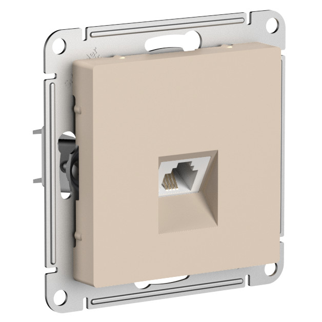 Розетка телефонная RJ11 AtlasDesign песочный Systeme Electric ATN001281 ATN001281 - магазин электротехники Electroshop