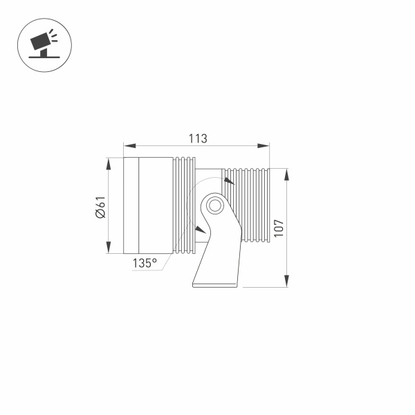 Уличный светодиодный светильник Arlight KT-Ray-Color-R61-12W RGB-Warm3000 032559 032559 - магазин электротехники Electroshop