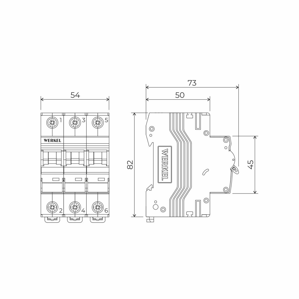 Автоматический выключатель 3P 63 A C 6 kА Werkel W903P636 4690389193033 a062555 4690389193033 - магазин электротехники Electroshop