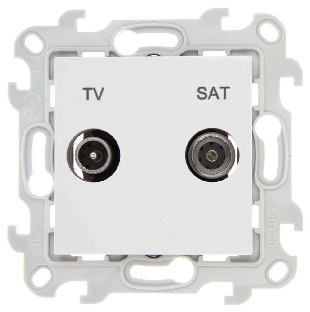 Розетка TV-SAT простая Simon 24 Harmonie белый 2410487-030 2410487-030 - магазин электротехники Electroshop