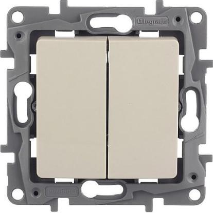 Переключатель двухклавишный Legrand Etika Plus слоновая кость (бежевый) 672312 672312 - магазин электротехники Electroshop