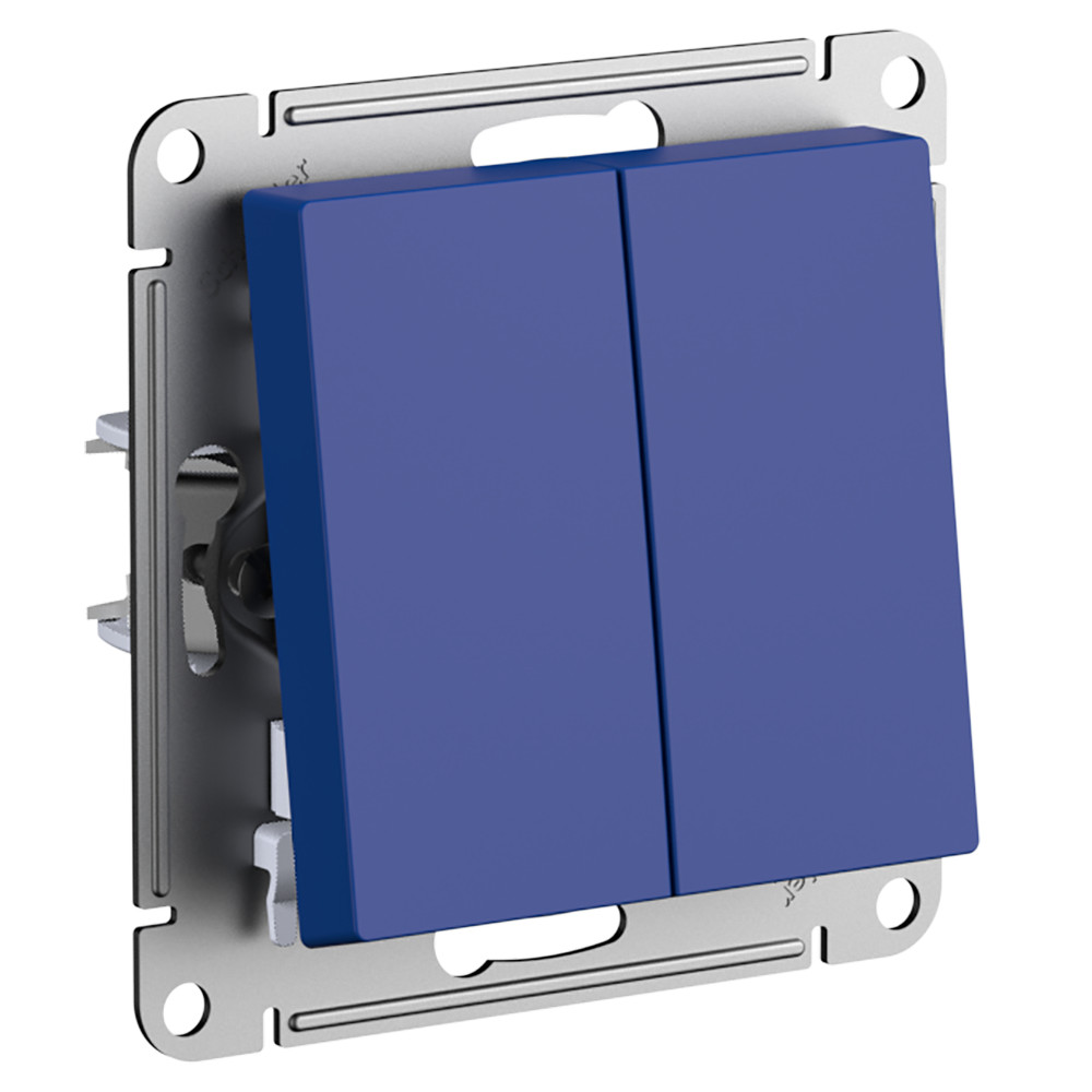 Двухклавишная кнопка 10А AtlasDesign аквамарин Systeme Electric ATN001117 ATN001117 - магазин электротехники Electroshop
