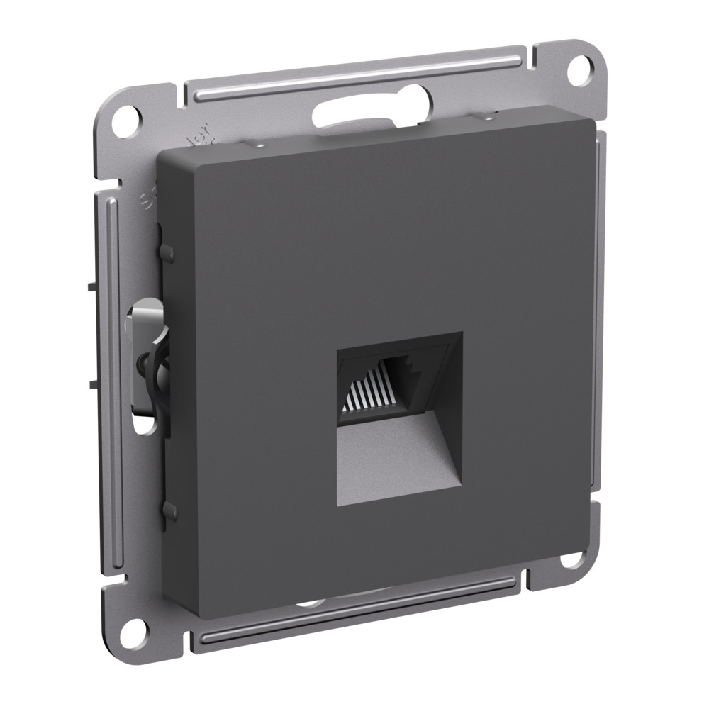 Розетка компьютерная RJ45 кат 6А SE AtlasDesign базальт Systeme Electric ATN001486 ATN001486 - магазин электротехники Electroshop