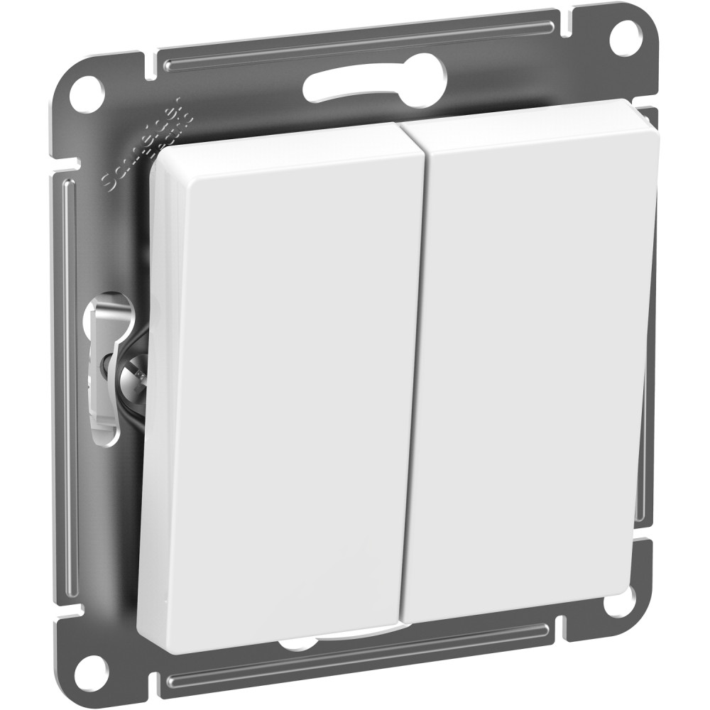 Двухклавишный выключатель 10А IP44 AtlasDesign Aqua белый Systeme Electric ATN440151 ATN440151 - магазин электротехники Electroshop