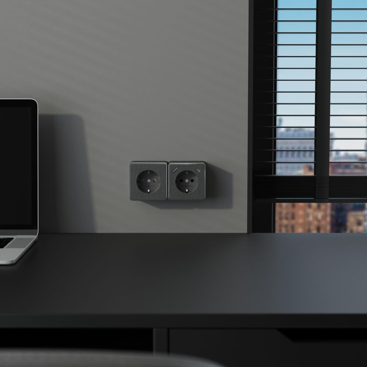 Розетка с заземлением, шторками и USB тип A+C Werkel Gallant W5071704 4690389179617 a057704 4690389179617 - магазин электротехники Electroshop