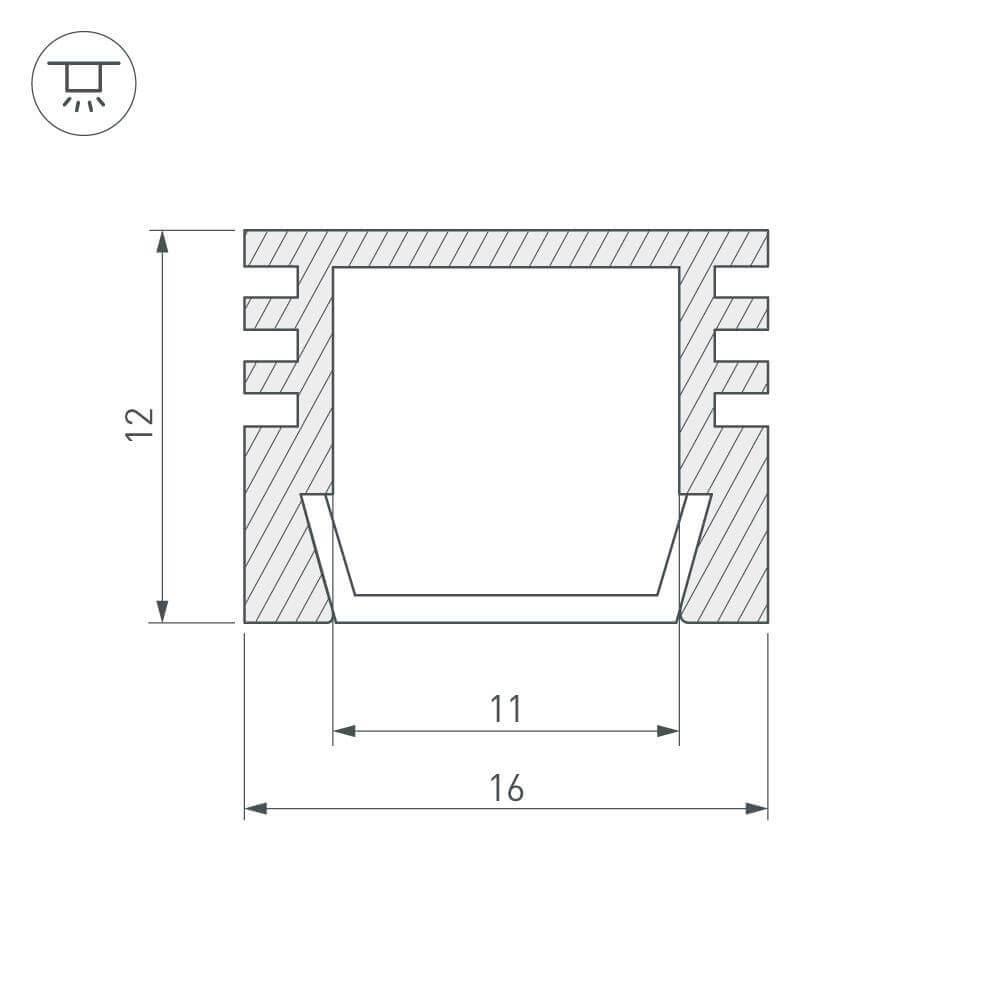 Профиль Arlight PDS-S-2000 ANOD Black RAL9005 020895 020895 - магазин электротехники Electroshop