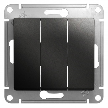 Трехклавишный выключатель 10А механизм Schneider Electric Glossa антрацит GSL000731 GSL000731 - магазин электротехники Electroshop