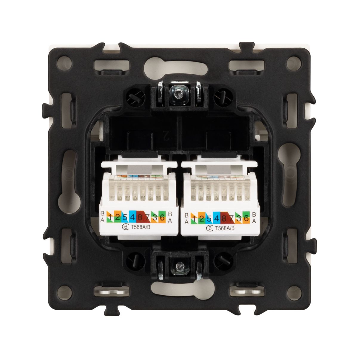 Розетка компьютерная двойная софт-тач белый кварц Arlight SCT-MPC2-SFPL-WH (2хRJ-45, CAT6) 054312(1) 054312(1) - магазин электротехники Electroshop
