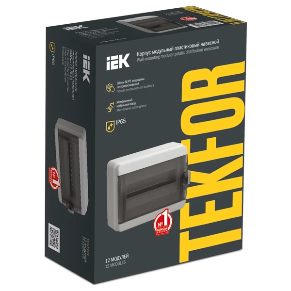Щит накладной пластиковый КМПн-24 TEKFOR 24м черная прозрачная дверь IP65 IEK TF5-KP72-N-24-65-K03-K02 TF5-KP72-N-24-65-K03-K02 - магазин электротехники Electroshop