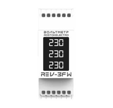 Вольтметр трехфазный RE V-3F W с белой индикацией ROSTOKELECTRO 46-640 46-640 - магазин электротехники Electroshop