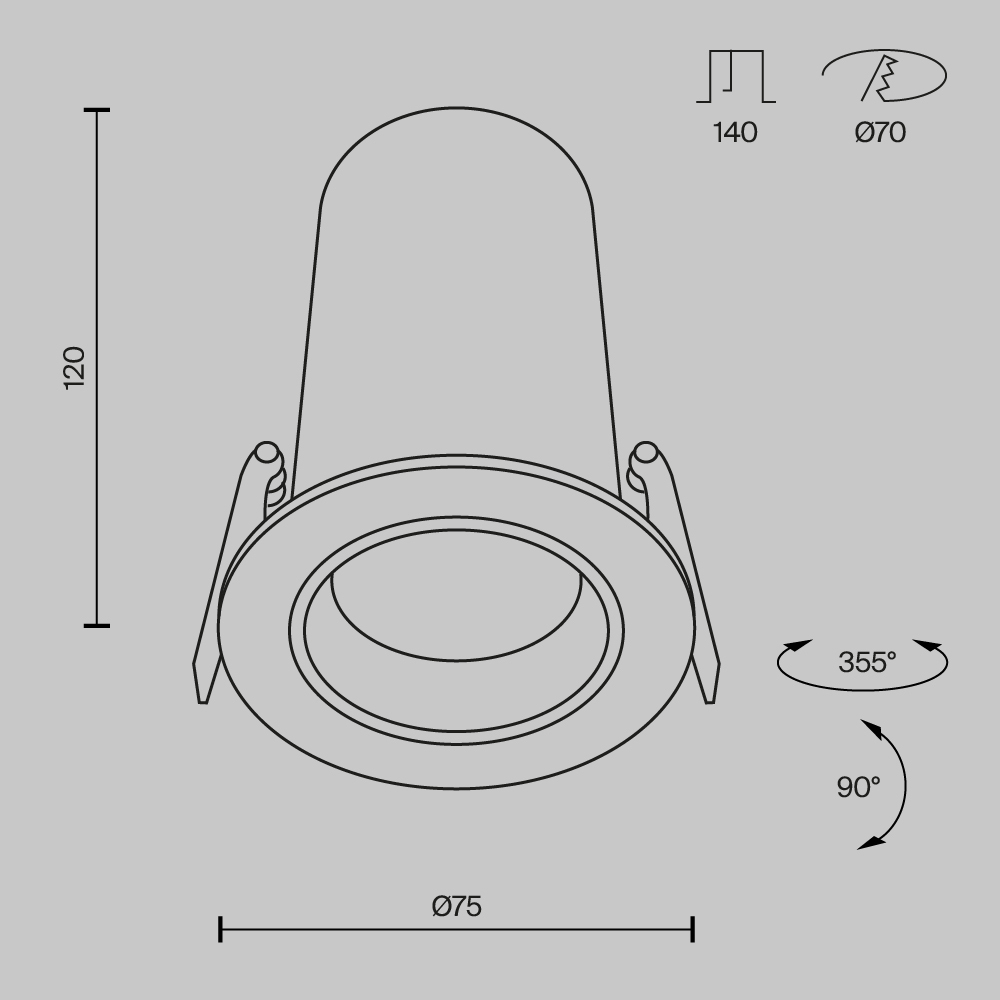 Встраиваемый спот Maytoni Technical Focus Led DL125-L12-4K-W DL125-L12-4K-W - магазин электротехники Electroshop