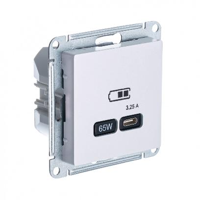 Зарядка USB тип С 65W высокоскоростная зарядка QC, PD AtlasDesign жемчуг Systeme Electric ATN000427 ATN000427 - магазин электротехники Electroshop