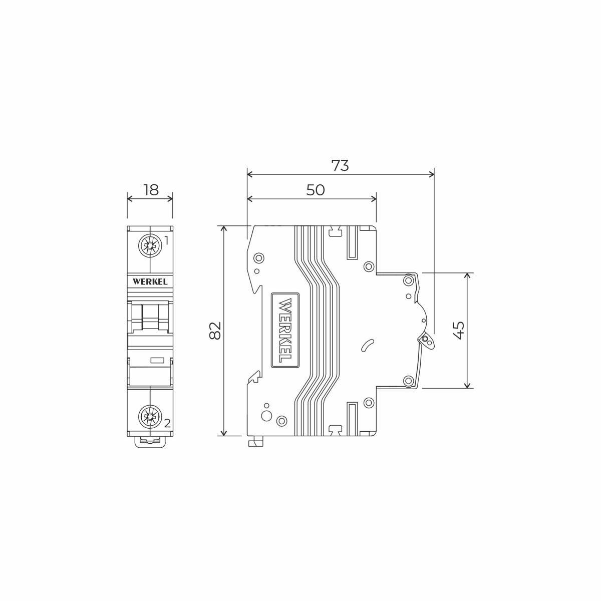 Автоматический выключатель 1P 16 A C 6 кА Werkel W901P166 4690389192562 a062457 4690389192562 - магазин электротехники Electroshop
